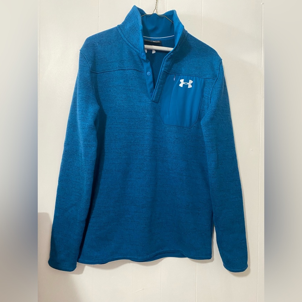 Under Armour Size Small Brand New Blue Coldgear Snap Button Women Fleece